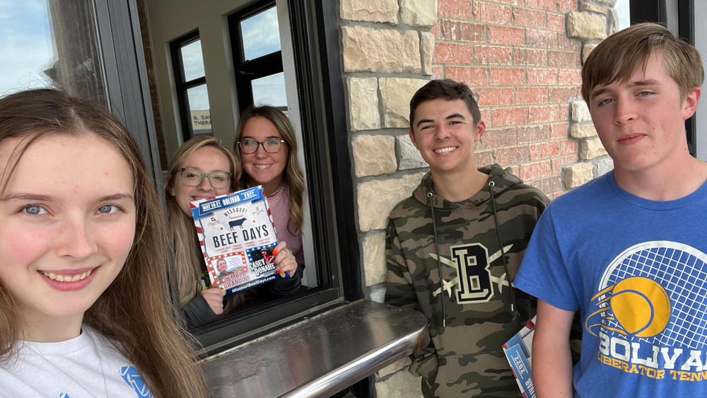 Handing out fliers